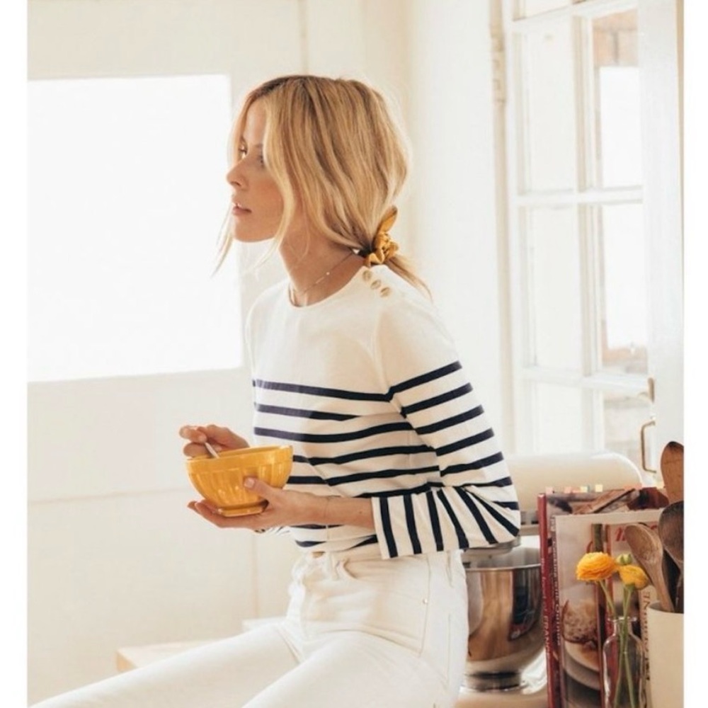 Sézane Loïc Striped Long Sleeve Jersey. Size XS